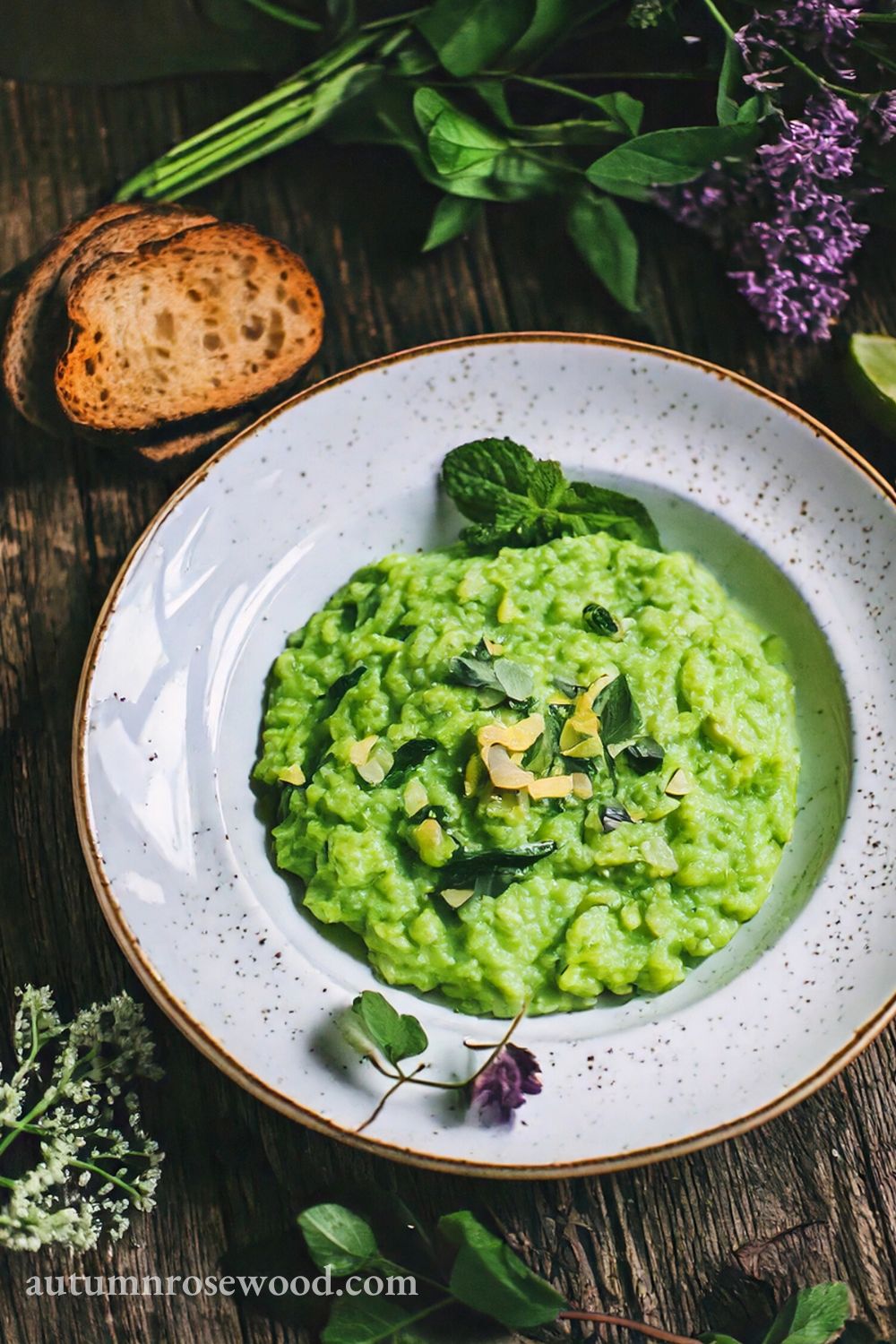 Creamy Pea & Mint Risotto with Lemon Zest