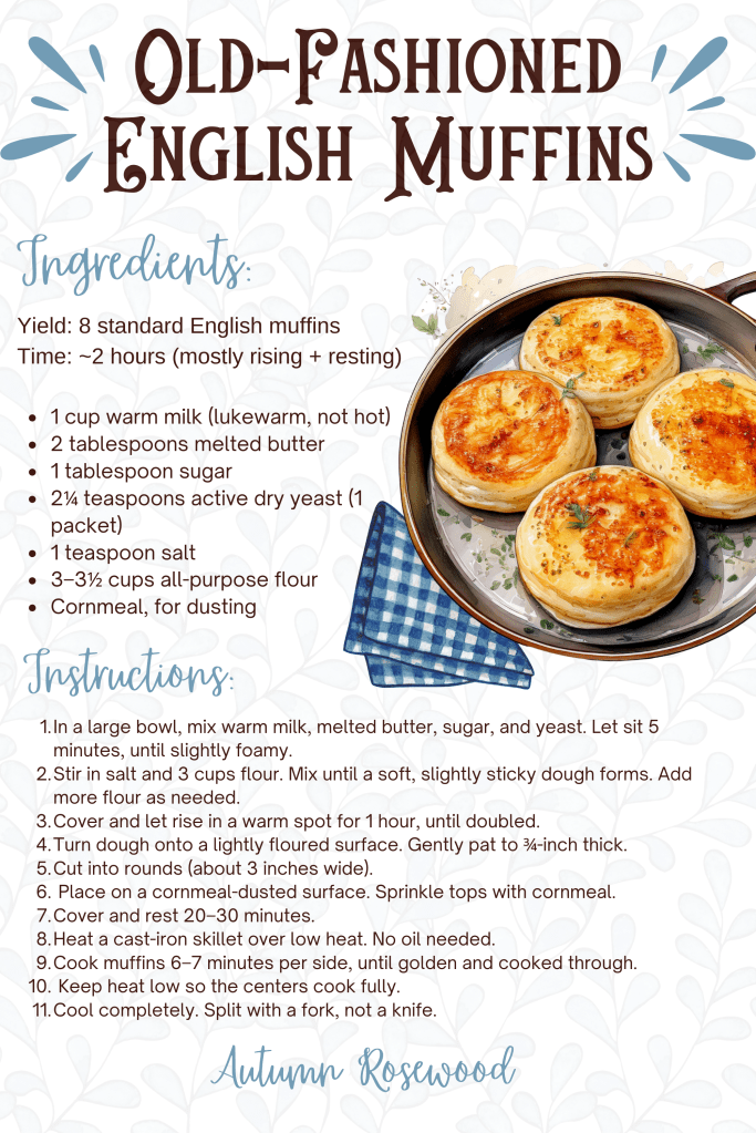 english muffins recipe card