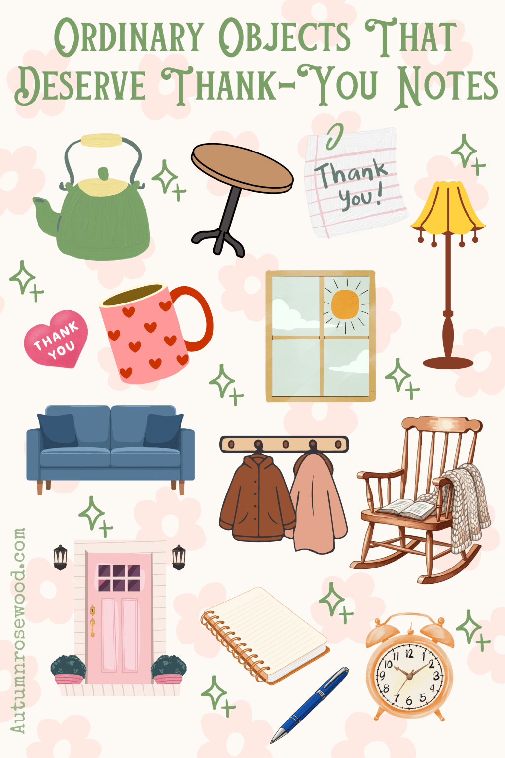 Ordinary objects that deserve thank you notes illustrations