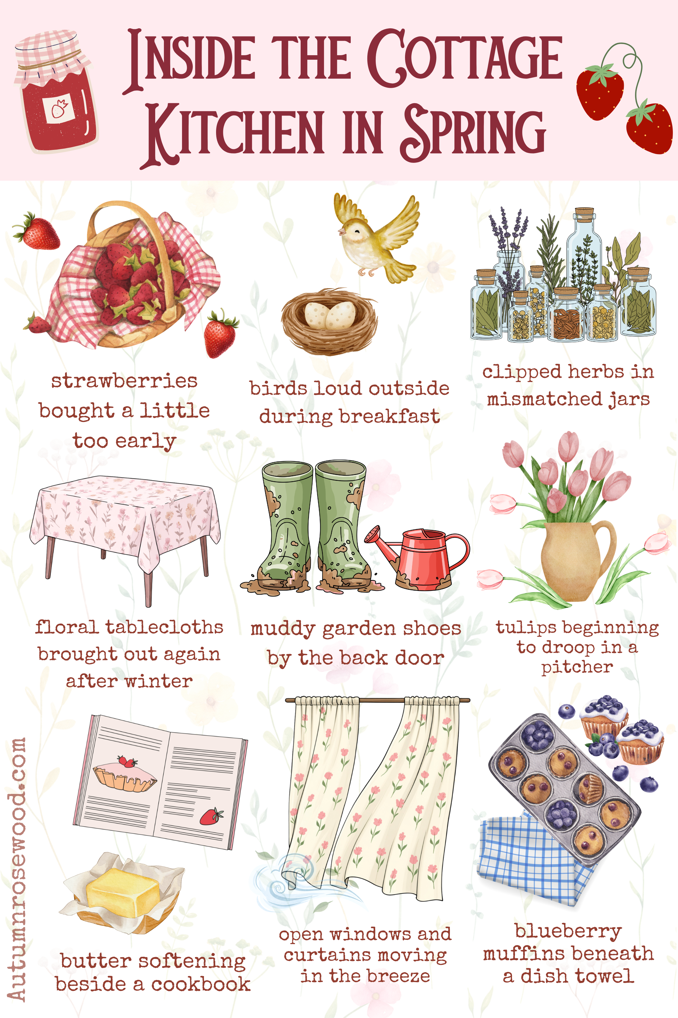 Inside the Cottage Kitchen in Spring